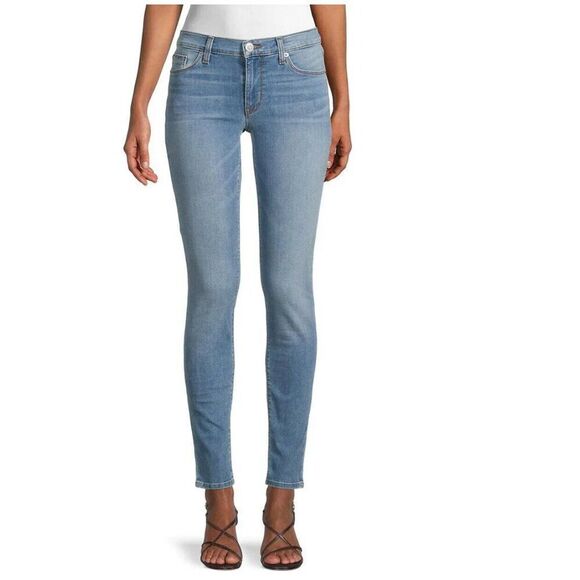Hudson Los Angeles Krista Super Skinny Blue Jean Denim Whiskered Faded in 28 - Picture 1 of 11